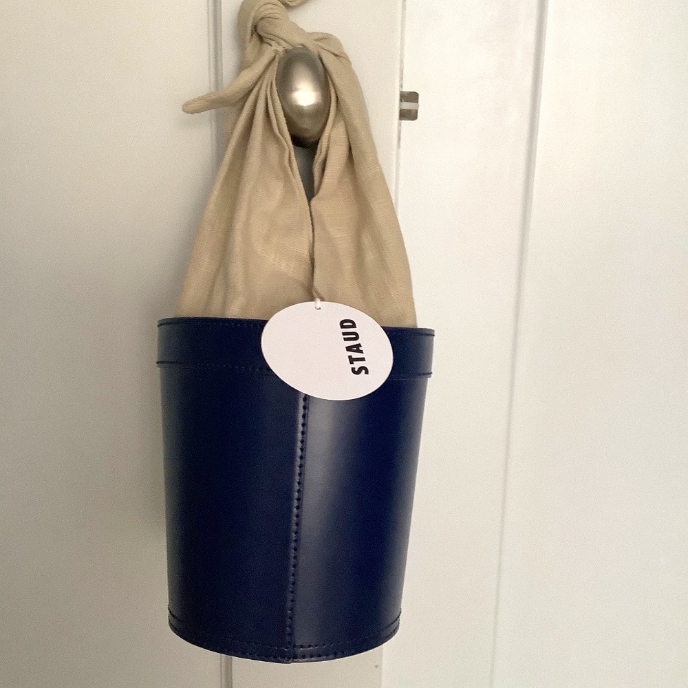 Staud navy leather bucket bag - new w/tags!